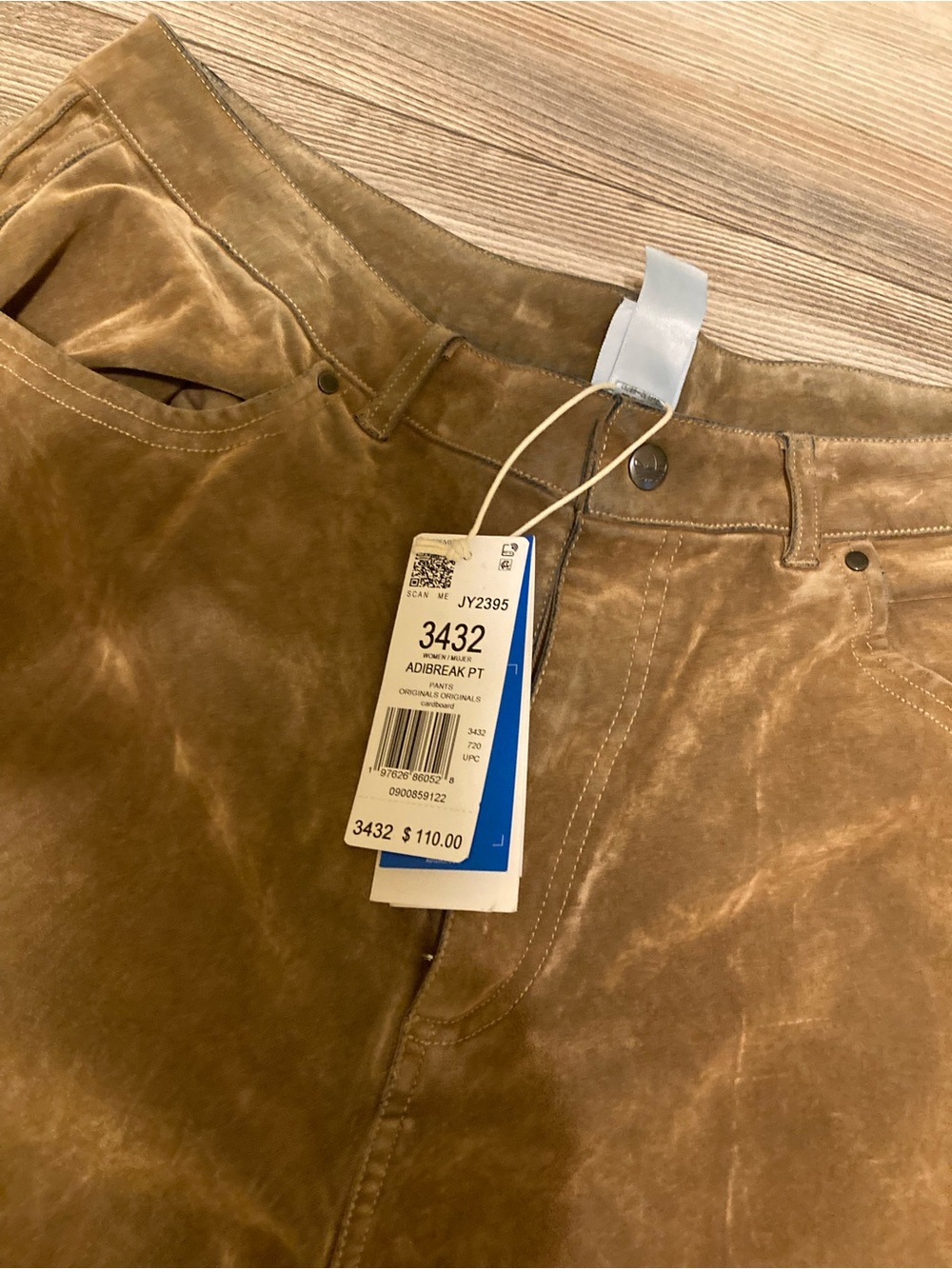 adidas Men's Corduroy Wide-Leg Pants in Camel Brown - Picture 3 of 5